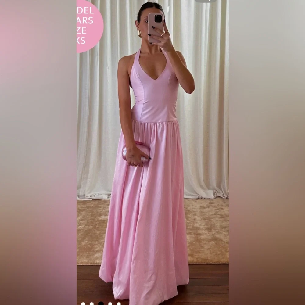 Show Me Your MuMu Pink Halter Eliza Maxi Dress - Picture 5 of 7
